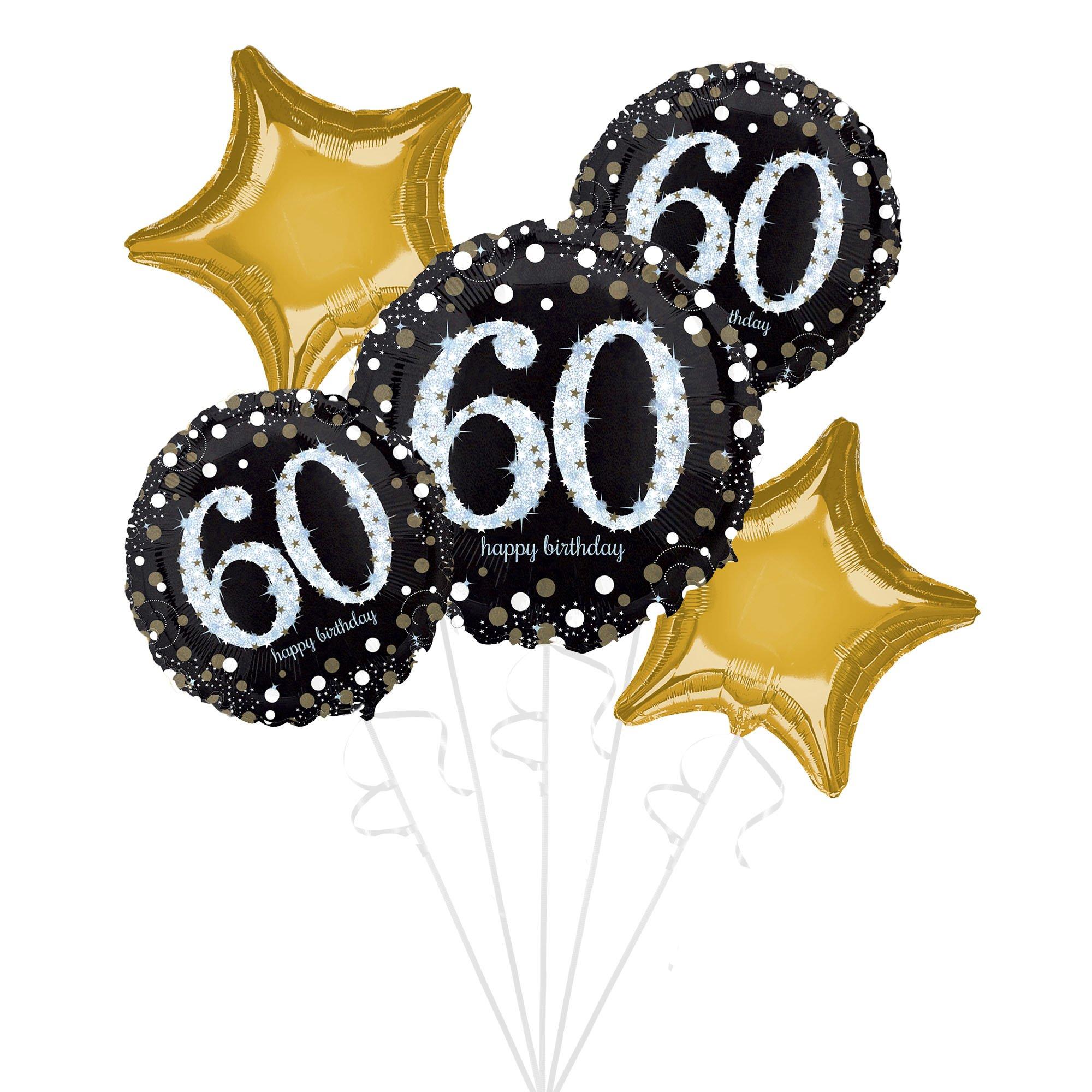 Sparkling Celebration 60th Birthday Foil Balloon Bouquet